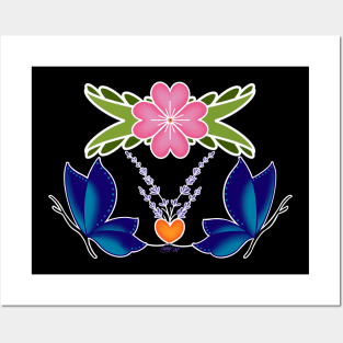 Butterfly Floral Posters and Art